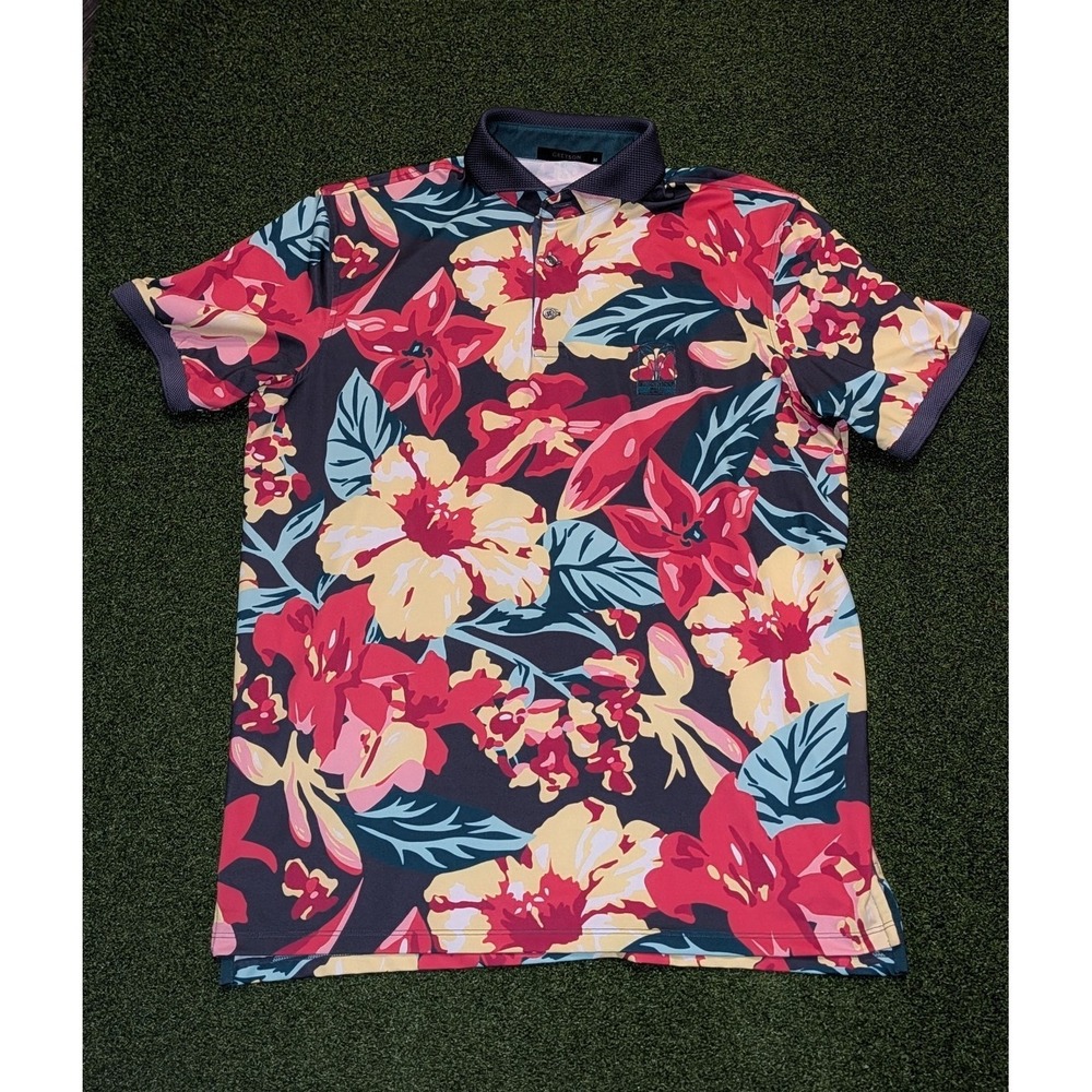 Greyson Blackwolf Run logo Men's Lost Garden Polo Shirt M Multicolor Floral Golf